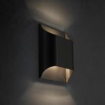 Modern Curved Brass LED Wall Sconce 1-Light Lasson Living