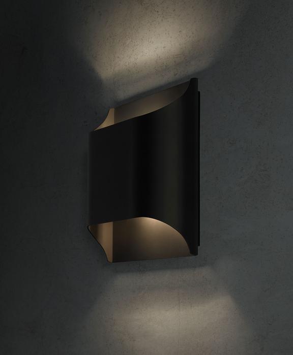 Modern Curved Brass LED Wall Sconce 1-Light Lasson Living