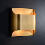 Modern Curved Brass LED Wall Sconce 1-Light Lasson Living