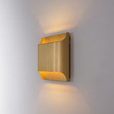 Modern Curved Brass LED Wall Sconce 1-Light Lasson Living