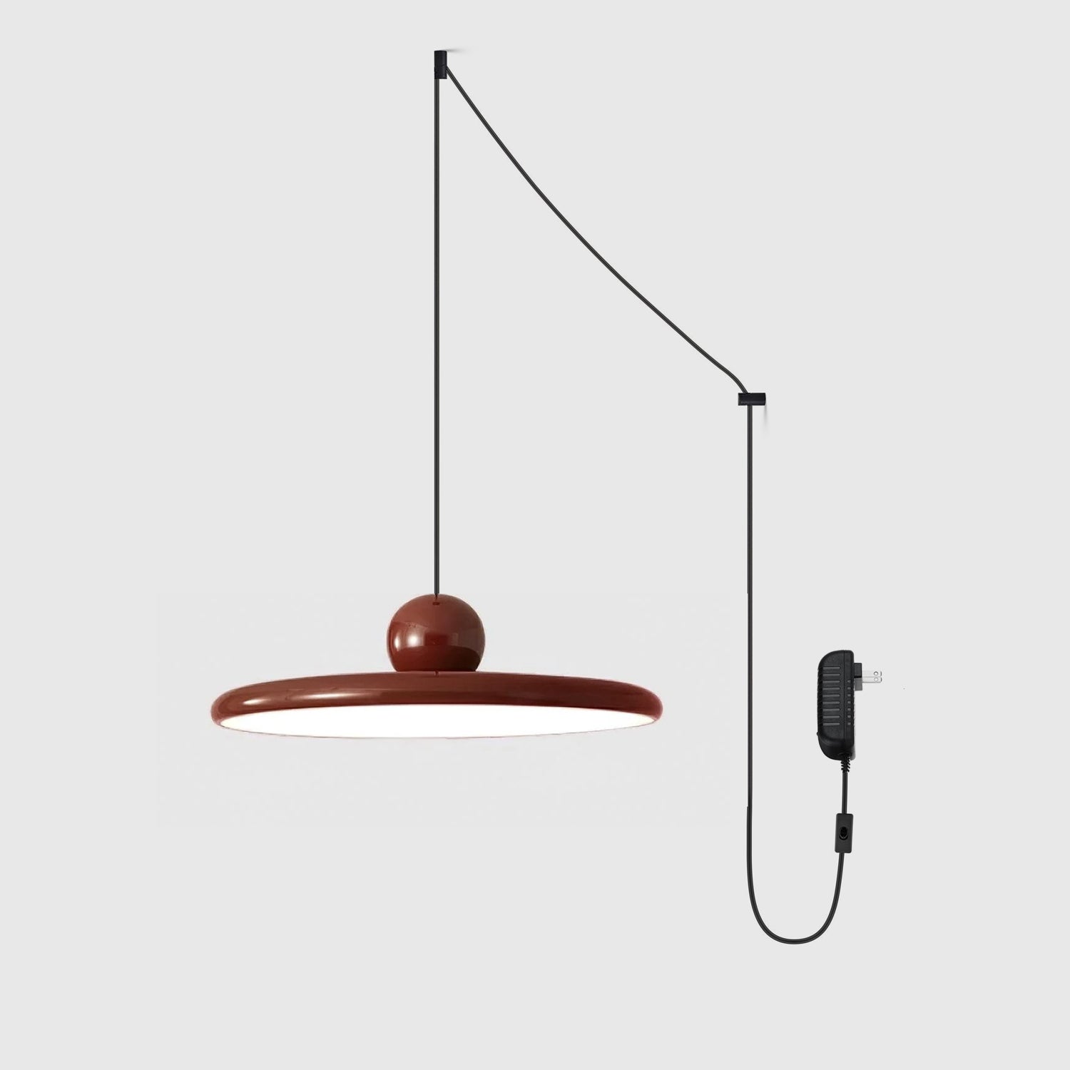 Modern Disc LED Plug-in Pendant Light 1-Light Lasson Living