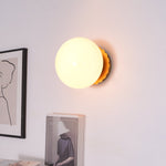 Vintage Brass Globe Glass Wall Sconce 1-Light Lasson Living