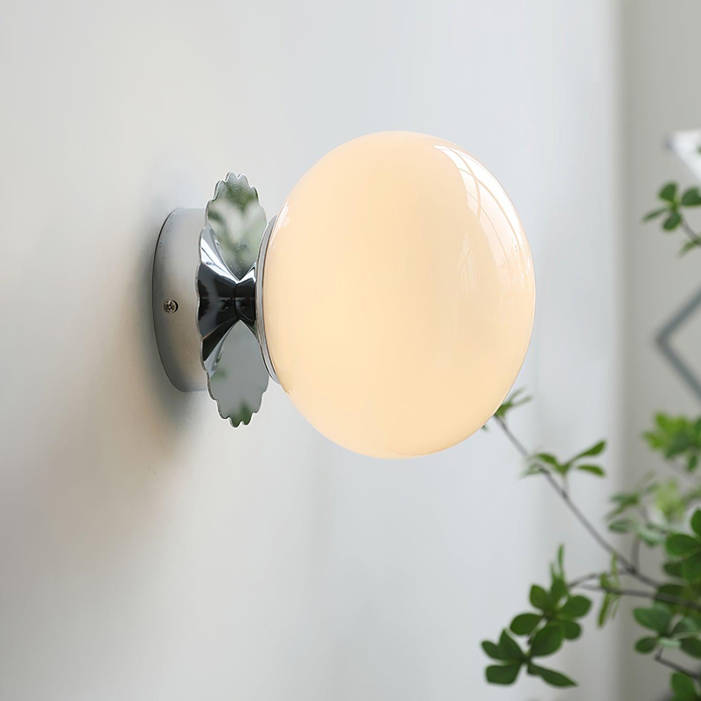 Vintage Brass Globe Glass Wall Sconce 1-Light Lasson Living