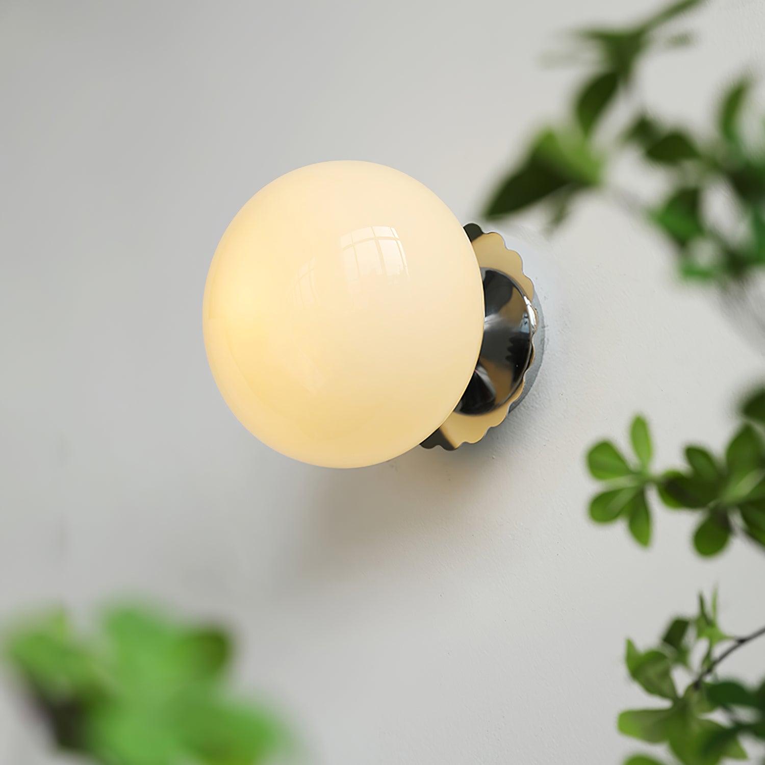 Vintage Brass Globe Glass Wall Sconce 1-Light Lasson Living