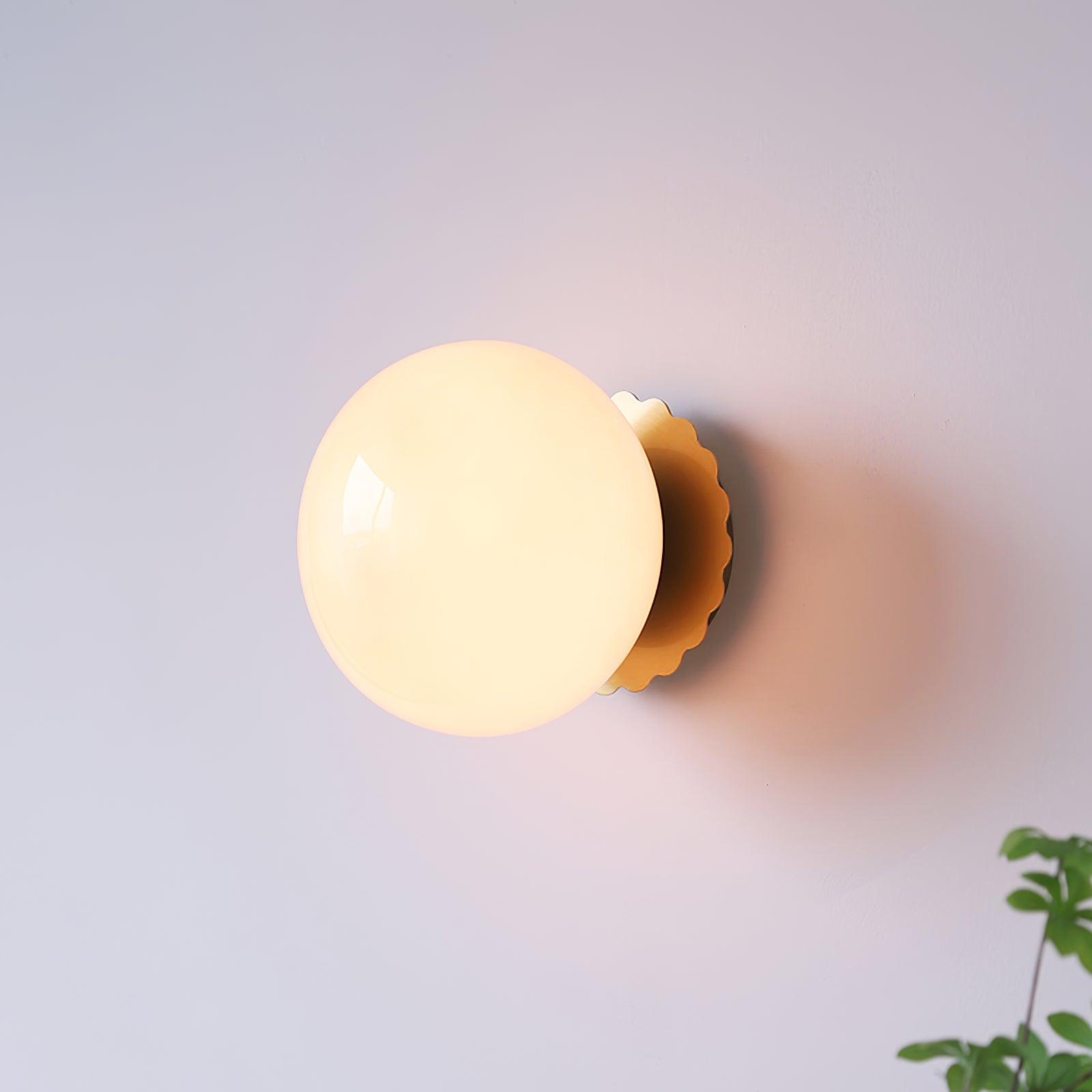 Vintage Brass Globe Glass Wall Sconce 1-Light Lasson Living