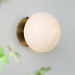 Vintage Brass Globe Glass Wall Sconce 1-Light Lasson Living