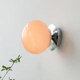 Vintage Brass Globe Glass Wall Sconce 1-Light Lasson Living