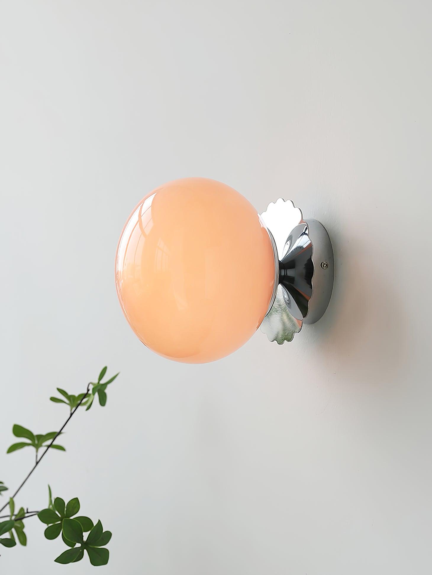 Vintage Brass Globe Glass Wall Sconce 1-Light Lasson Living
