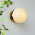 Vintage Brass Globe Glass Wall Sconce 1-Light Lasson Living
