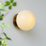 Vintage Brass Globe Glass Wall Sconce 1-Light Lasson Living