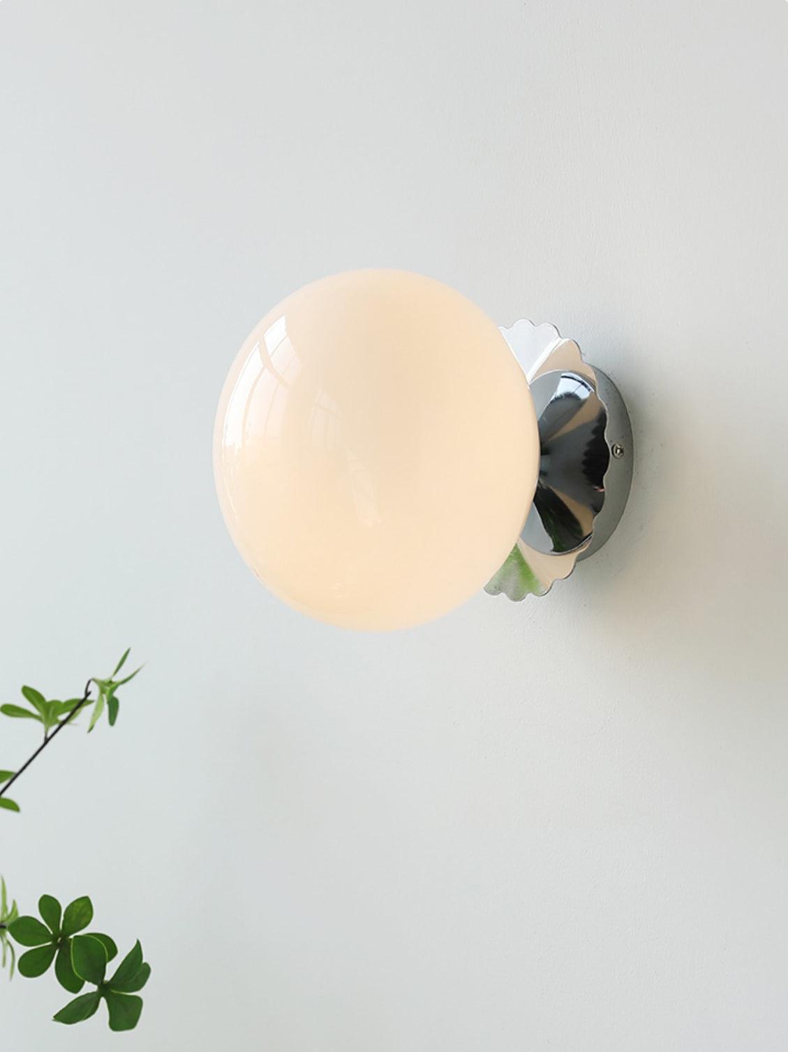 Vintage Brass Globe Glass Wall Sconce 1-Light Lasson Living