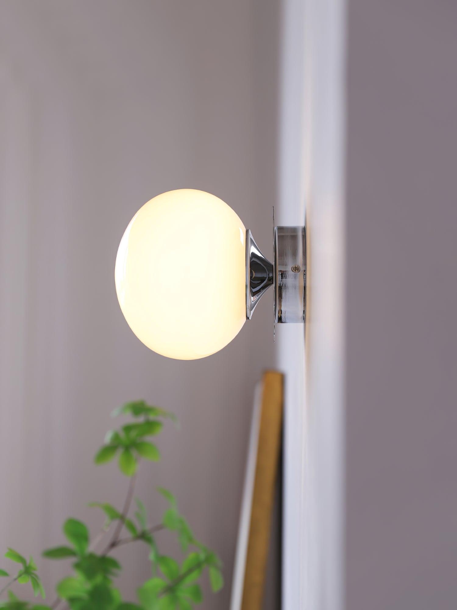 Vintage Brass Globe Glass Wall Sconce 1-Light Lasson Living