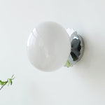 Vintage Brass Globe Glass Wall Sconce 1-Light Lasson Living