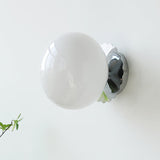 Vintage Brass Globe Glass Wall Sconce 1-Light Lasson Living
