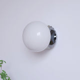Vintage Brass Globe Glass Wall Sconce 1-Light Lasson Living