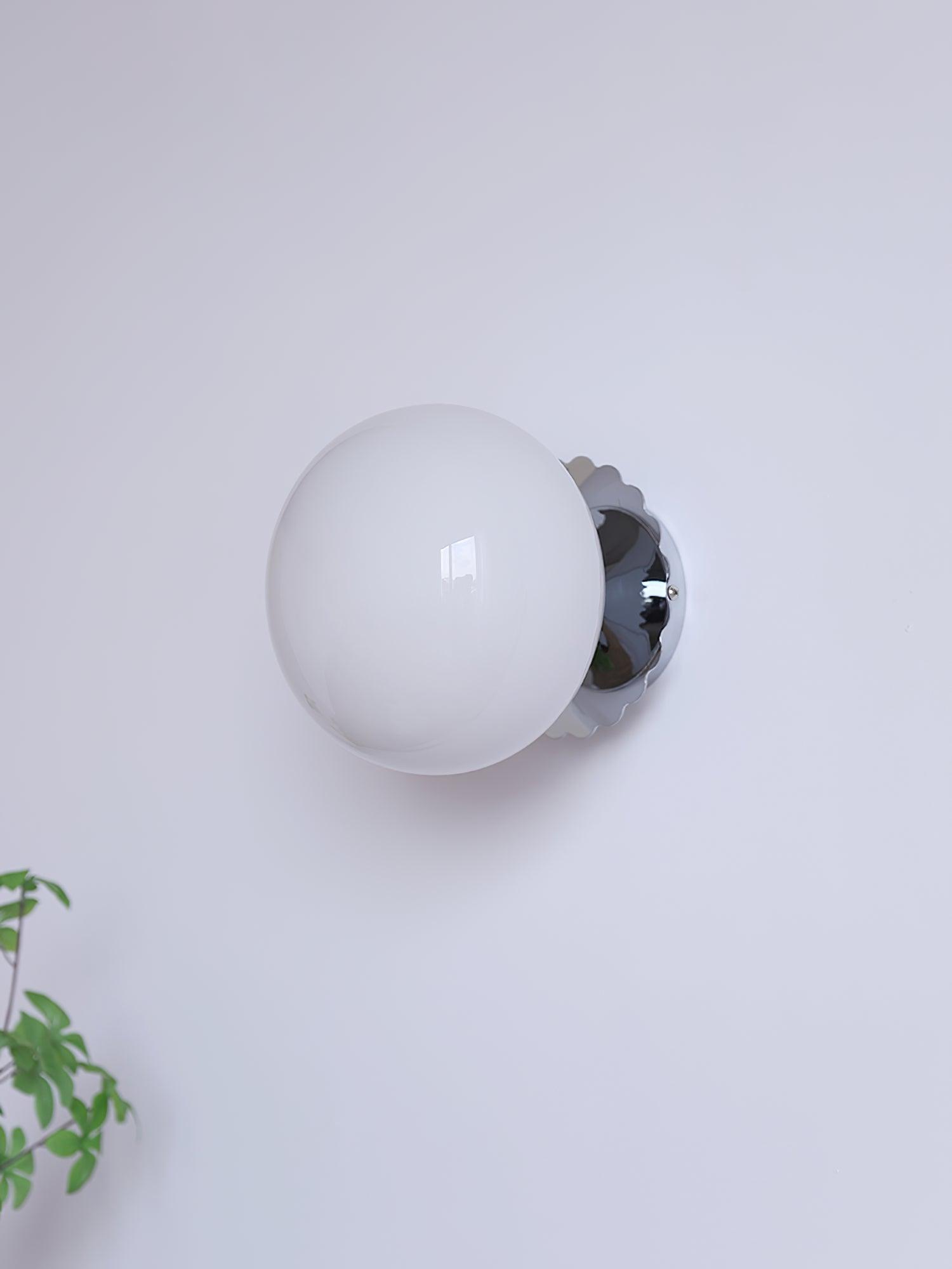 Vintage Brass Globe Glass Wall Sconce 1-Light Lasson Living