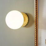 Vintage Brass Globe Glass Wall Sconce 1-Light Lasson Living