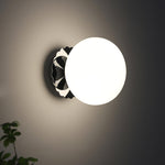 Vintage Brass Globe Glass Wall Sconce 1-Light Lasson Living