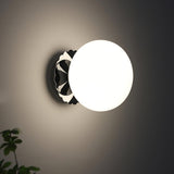Vintage Brass Globe Glass Wall Sconce 1-Light Lasson Living
