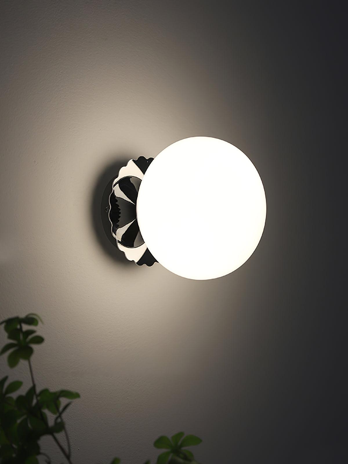 Vintage Brass Globe Glass Wall Sconce 1-Light Lasson Living