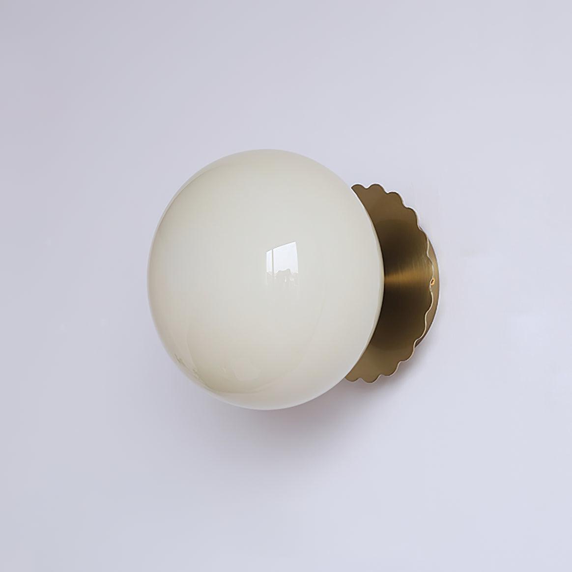 Vintage Brass Globe Glass Wall Sconce 1-Light Lasson Living