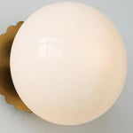 Vintage Brass Globe Glass Wall Sconce 1-Light Lasson Living