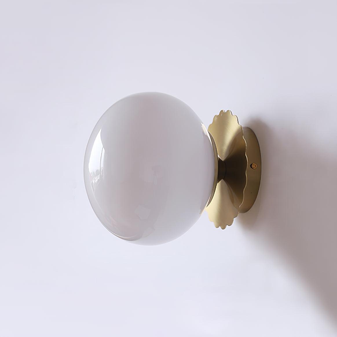 Vintage Brass Globe Glass Wall Sconce 1-Light Lasson Living
