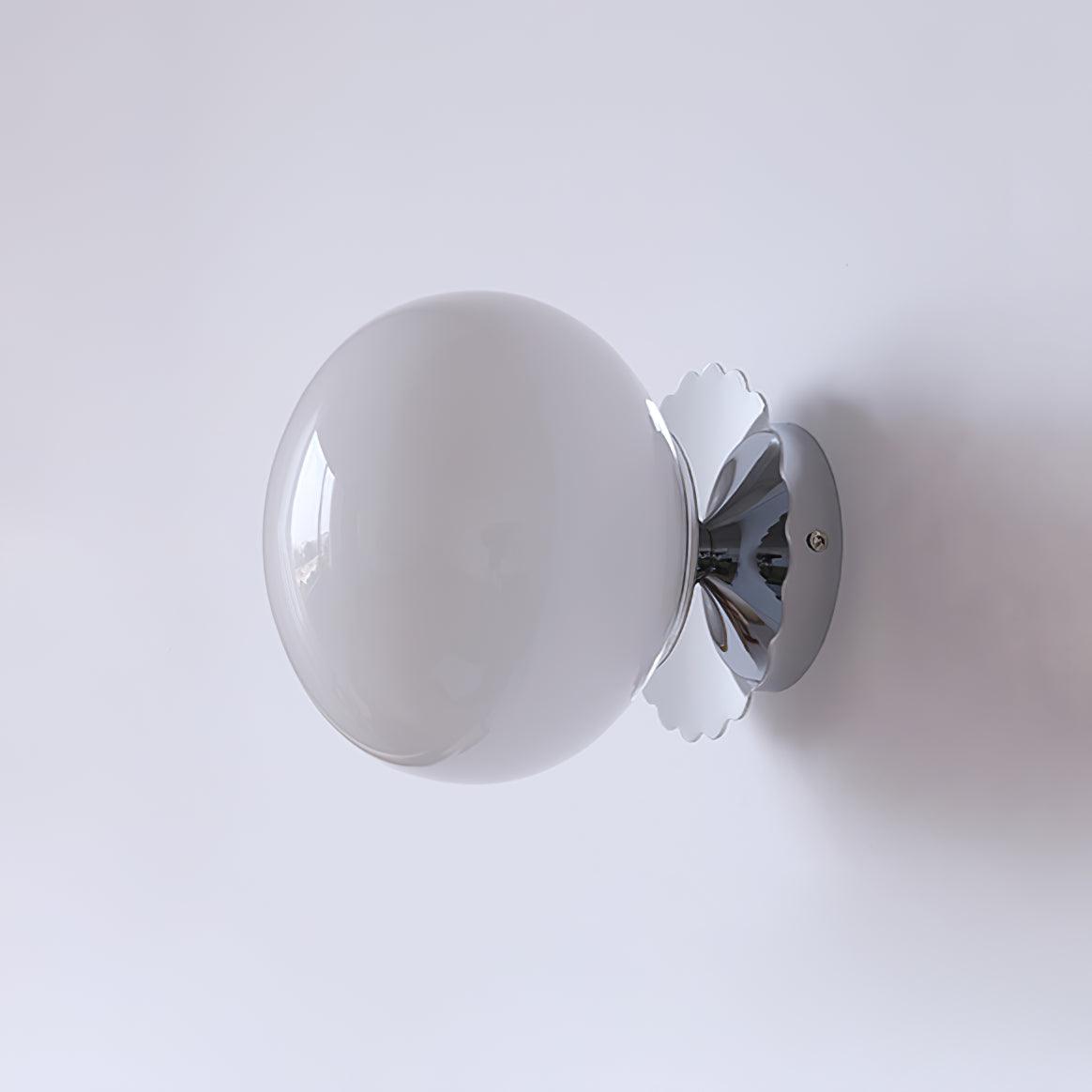 Vintage Brass Globe Glass Wall Sconce 1-Light Lasson Living