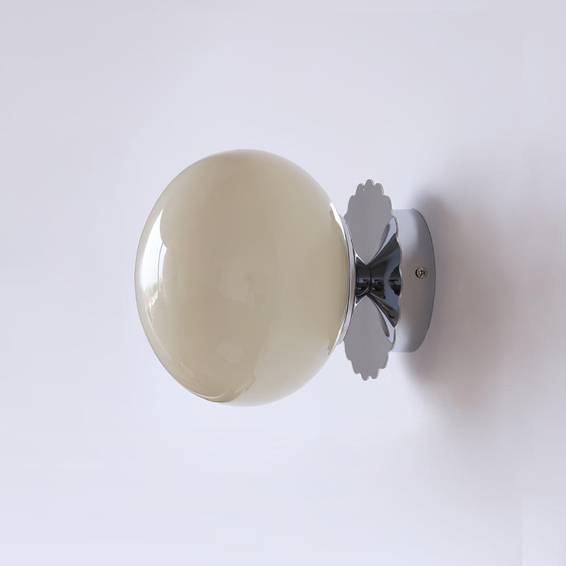 Vintage Brass Globe Glass Wall Sconce 1-Light Lasson Living