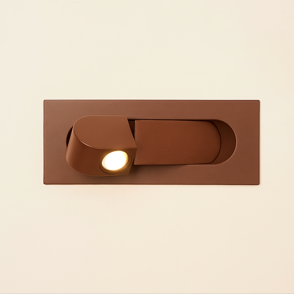 Modern Recessed Rectangular Adjustable LED Wall Sconce 1-Light Lasson Living