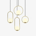 Modern Brass Ring Globe Glass Pendant Light 1-Light Lasson Living