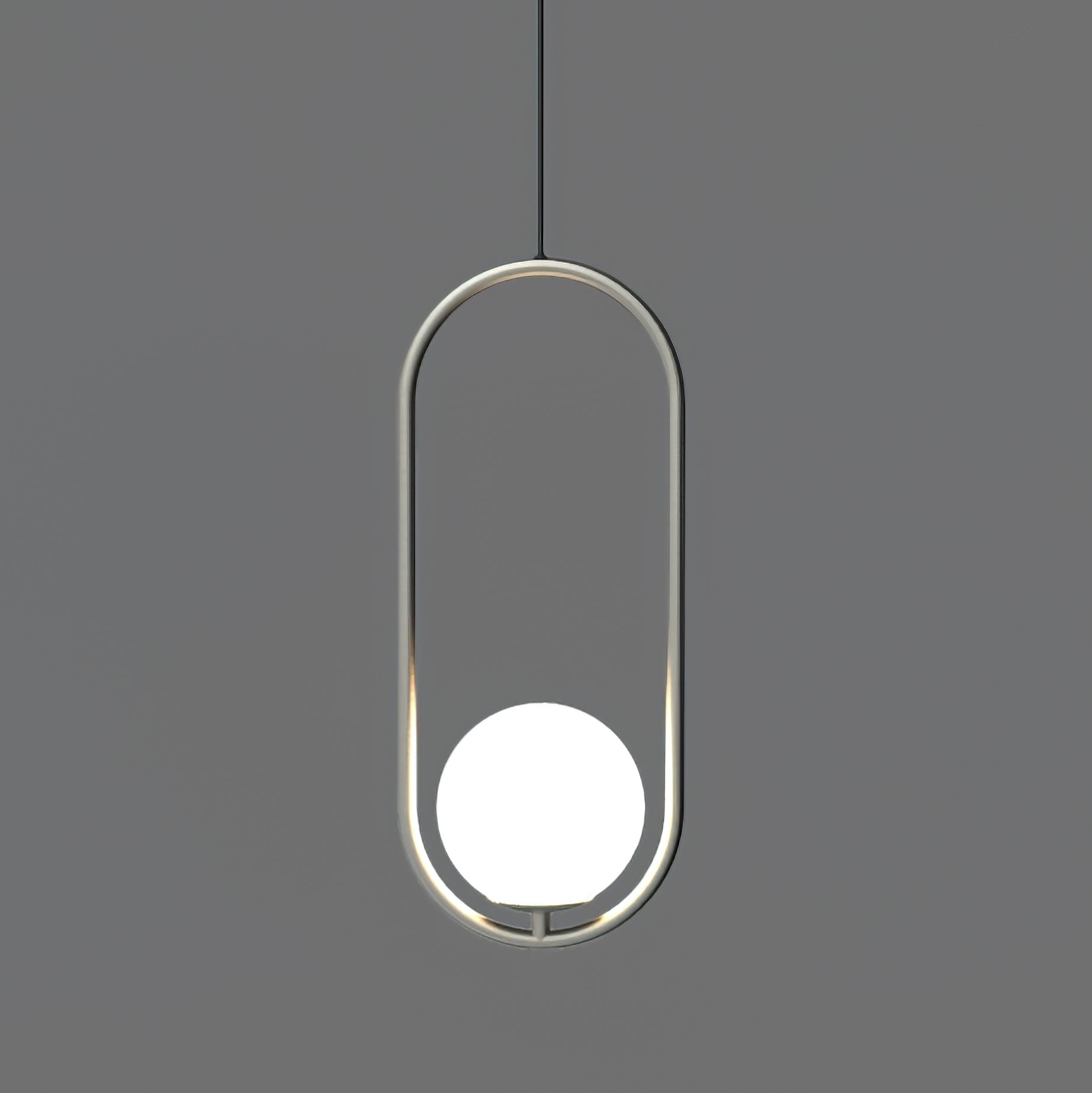 Modern Brass Ring Globe Glass Pendant Light 1-Light Lasson Living