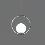 Modern Brass Ring Globe Glass Pendant Light 1-Light Lasson Living