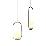 Modern Brass Ring Globe Glass Pendant Light 1-Light Lasson Living
