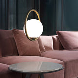 Modern Brass Ring Globe Glass Pendant Light 1-Light Lasson Living