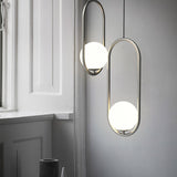 Modern Brass Ring Globe Glass Pendant Light 1-Light Lasson Living