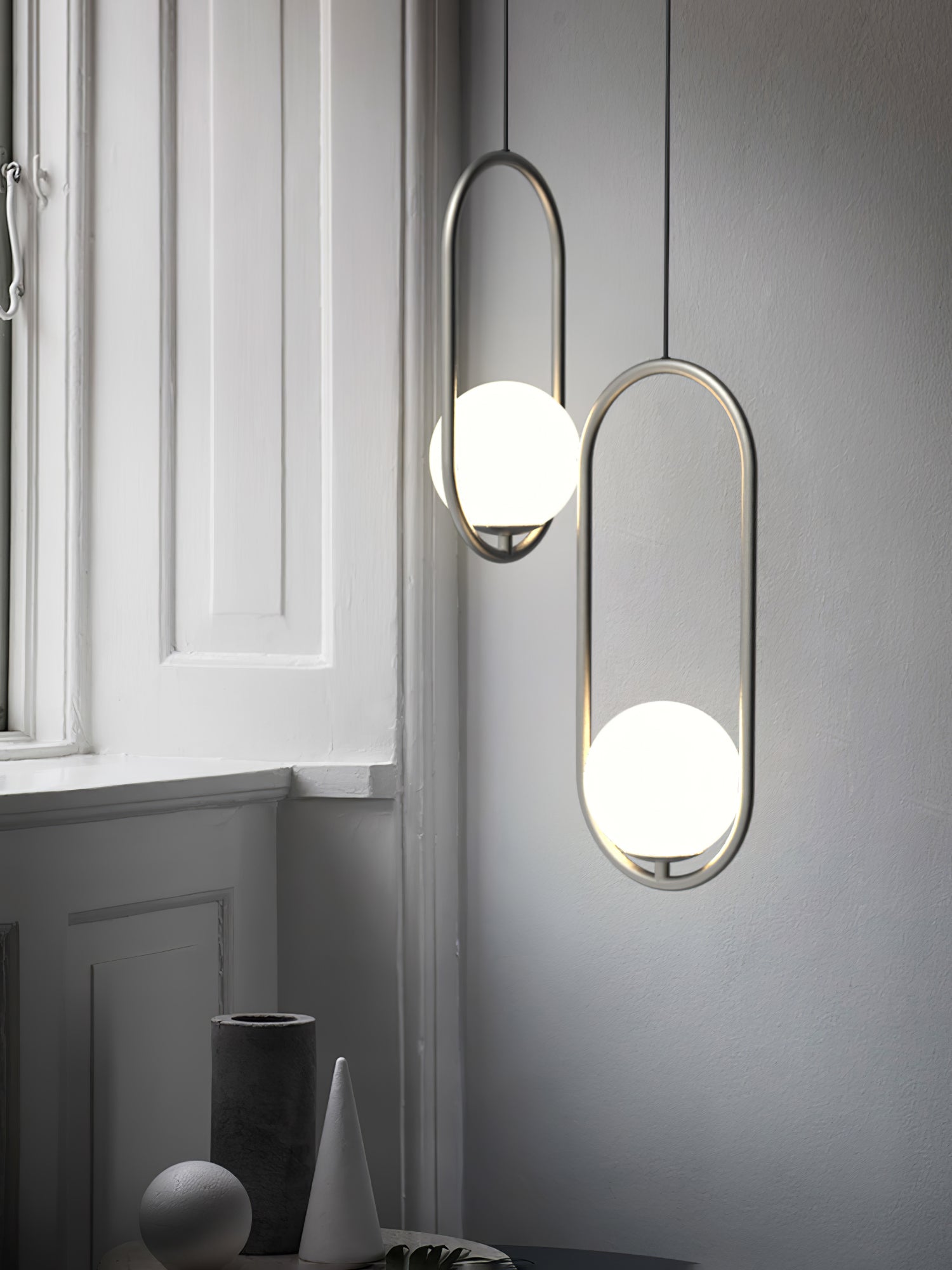 Modern Brass Ring Globe Glass Pendant Light 1-Light Lasson Living