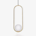 Modern Brass Ring Globe Glass Pendant Light 1-Light Lasson Living