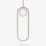 Modern Brass Ring Globe Glass Pendant Light 1-Light Lasson Living