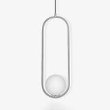 Modern Brass Ring Globe Glass Pendant Light 1-Light Lasson Living