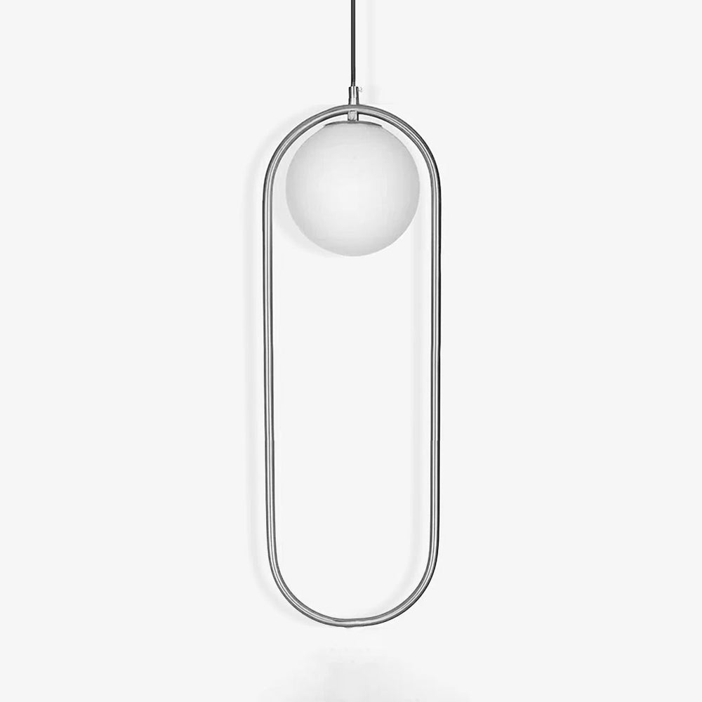 Modern Brass Ring Globe Glass Pendant Light 1-Light Lasson Living