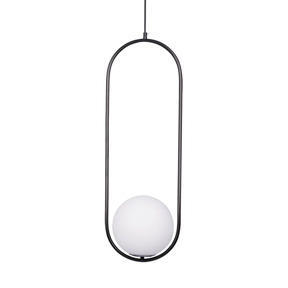 Modern Brass Ring Globe Glass Pendant Light 1-Light Lasson Living