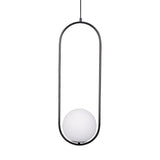 Modern Brass Ring Globe Glass Pendant Light 1-Light Lasson Living