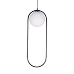 Modern Brass Ring Globe Glass Pendant Light 1-Light Lasson Living