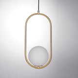 Modern Brass Ring Globe Glass Pendant Light 1-Light Lasson Living