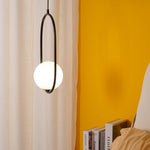 Modern Brass Ring Globe Glass Pendant Light 1-Light Lasson Living