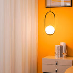 Modern Brass Ring Globe Glass Pendant Light 1-Light Lasson Living