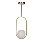 Modern Brass Ring Globe Glass Pendant Light 1-Light Lasson Living
