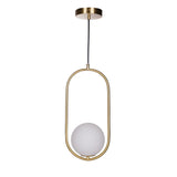 Modern Brass Ring Globe Glass Pendant Light 1-Light Lasson Living