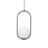 Modern Brass Ring Globe Glass Pendant Light 1-Light Lasson Living